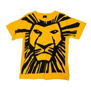 Lion King Tshirt Broadway Disney all over print yellow Simba YOUTH large L AOP